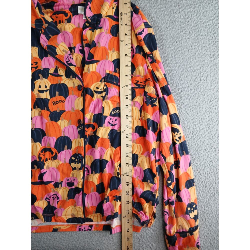 Beauty Sleep Social Pajamas Women XS 2 Piece Halloween Pumpkin Soft Stretch - Picture 2 of 14